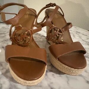 Michael Kors Tan Wedge Sandals